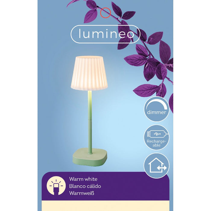 Lumineo Lampada da tavolo a LED ricaricabile per esterni, dimmerabile, 34,5 cm