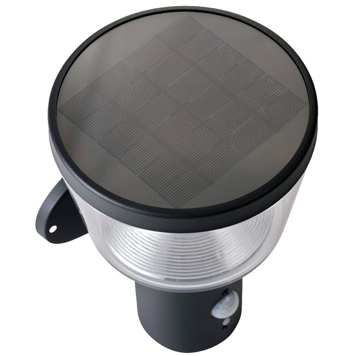 Lumineo Lampada da parete LED a energia solare, 23 cm, rilevatore di movimento, acciaio inox, antracite