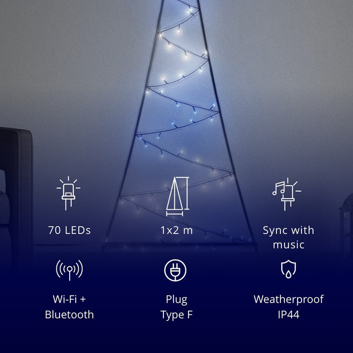 Twinkly LED-Baum Wanddekoration, 70 LEDs, RGB+W, 2m, appgesteuert pic6