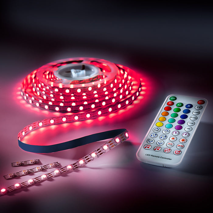 Jeu de bandes LED iFlex300 ECO, RGBW, 300 LED, 5m, 5V, R2R, télécommande IR, capteur de musique