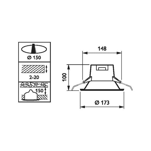 Philips LEDinaire LED-Einbaudownlight DN060B 840 150mm weiß pic2