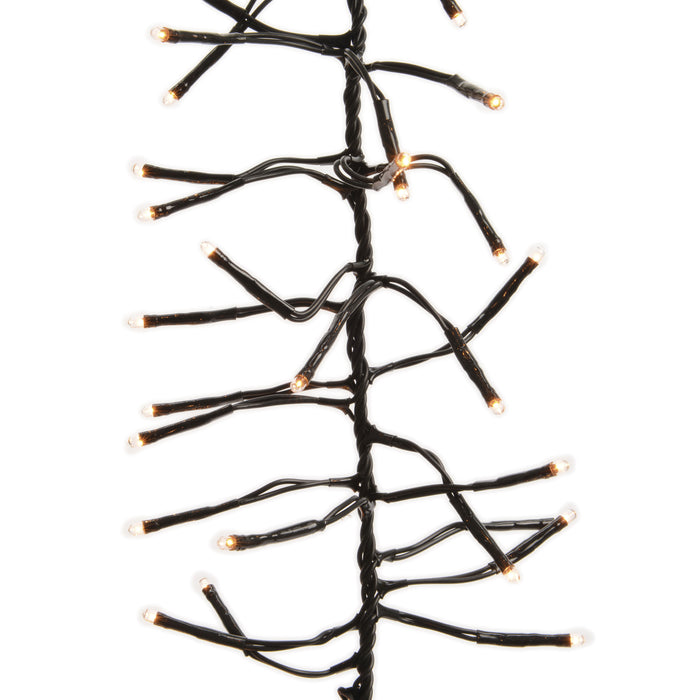 Lumineo LED-Lichterkette Cluster, klassisch warm (bernstein), Dimmer, Timer, IP44, 3m, 448 LEDs pic3 33499