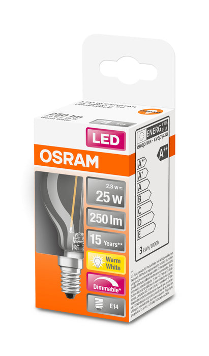 Osram LED SUPERSTAR FILAMENT klar DIM CLP 25 2,8W 827 E14 pic3