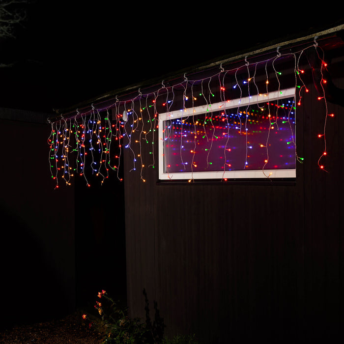 Konstsmide LED-Eisregen Lichtervorhang, 200 bunte Dioden pic2