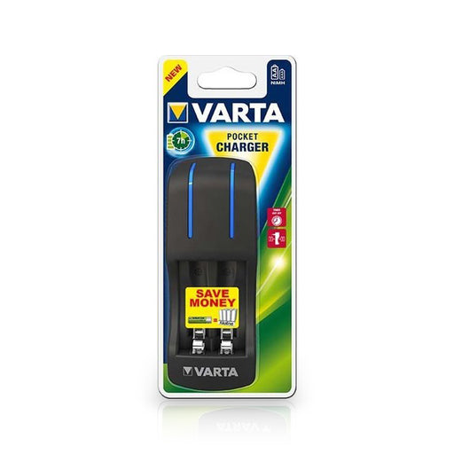 VARTA 57642 Pocket Charger Ladegerät für 2 oder 4 Akkus des Typs AA-AAA  inkl. 4x AA Akku-Batterien pic2